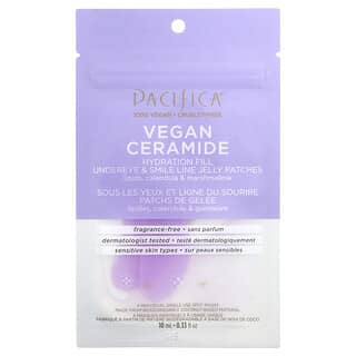 باسيفيكا‏, سيراميد نباتي ، لملء الترطيب تحت العينين ورقع هلام الابتسامة ، خالٍ من العطور ، 4 رقع ، 0.33 أونصة سائلة (10 مل)