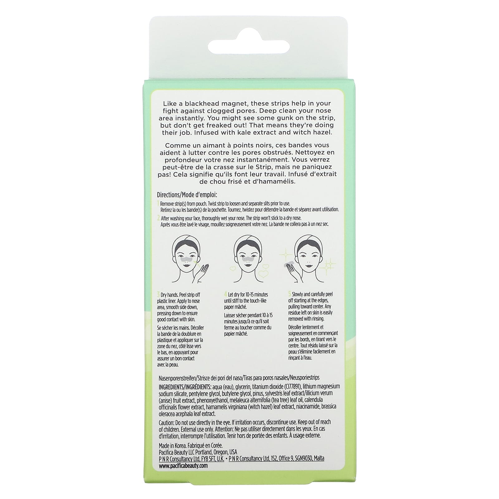 Pacifica, Kale Detox Pore Strips, 6 Individual Single Use Natural Fiber Strips Image 3