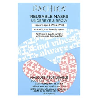 Pacifica, многоразовые маски для области глаз и бровей, 3 шт.