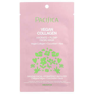 Pacifica, Máscara Facial Hydrate & Plump Beauty, Colágeno Vegano, 1 Máscara, 18 ml (0,6 fl oz)