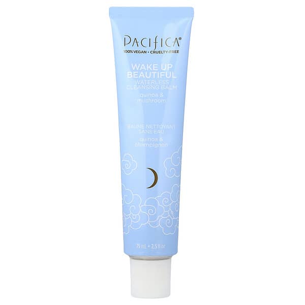 Pacifica, Wake Up Beautiful, Waterless Cleansing Balm, Quinoa & Mushroom, 2.5 fl oz (75 ml)
