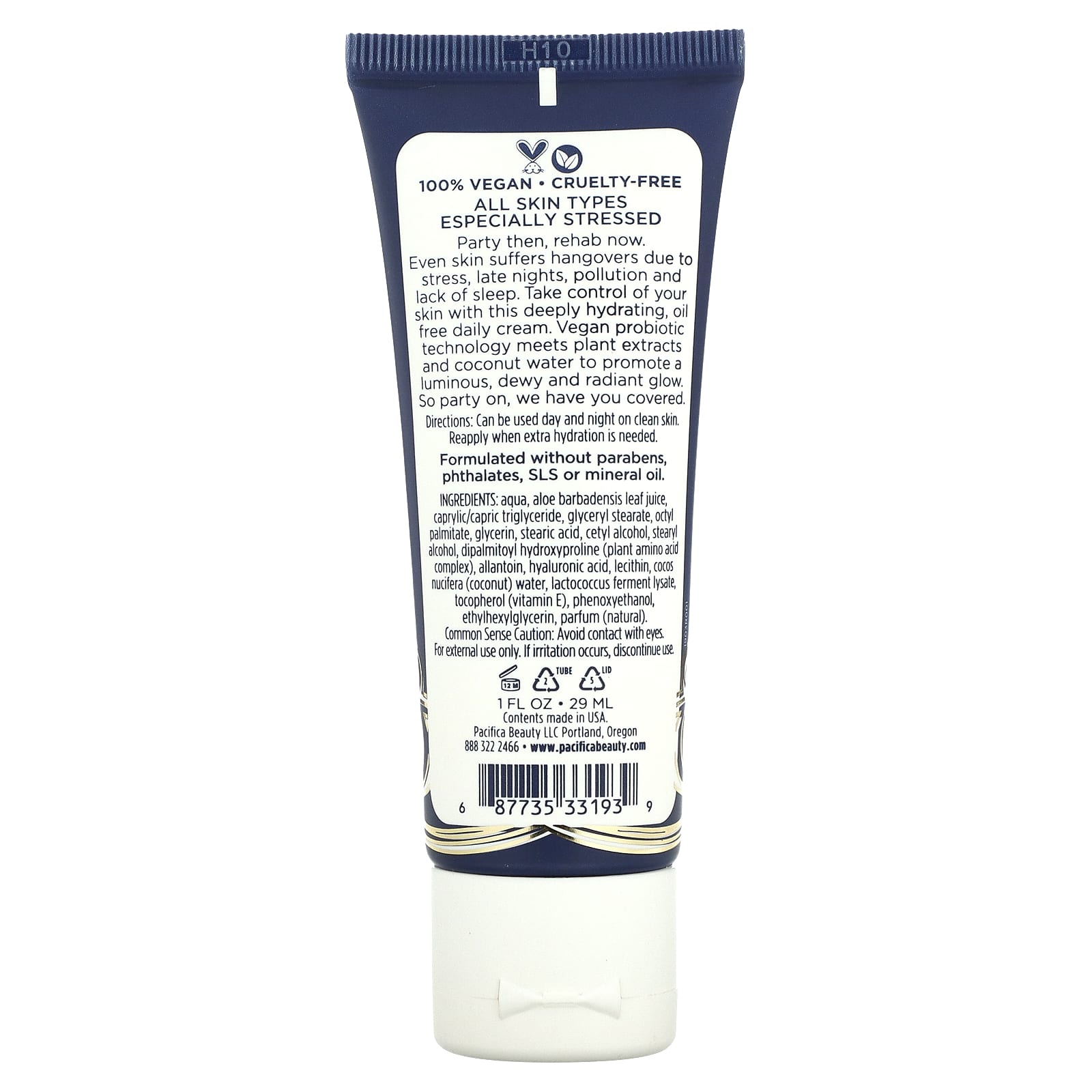 Pacifica, Coconut Probiotic, Technology Water Rehab Cream, 1 fl oz (29 ml)