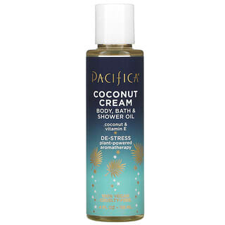 Pacifica, Coconut Cream, Body, Bath & Shower Oil, Coconut & Vitamin E,  4 fl oz (118 ml)