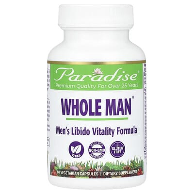 Paradise Herbs, Whole-Man, Male Libido Revitalizing Formula, 60 Vegetarian Capsules