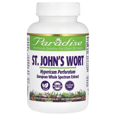 Paradise Herbs, St. John's Wort, 90 Vegetarian Capsules (300 mg per capsule)