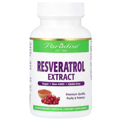Paradise Herbs, Resveratrol Extract, 60 Vegetarian Capsules (100 mg each)