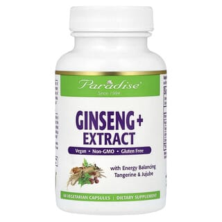 Paradise Herbs, Ginseng+ Extract, 60 Vegetarian Capsules