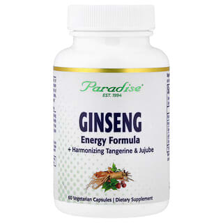 Paradise Herbs, Ginseng, 60 vegetariske kapsler