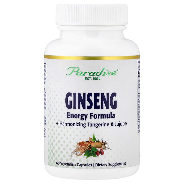 Paradise Herbs, Ginseng, 60 Vegetarian Capsules — product photo 1