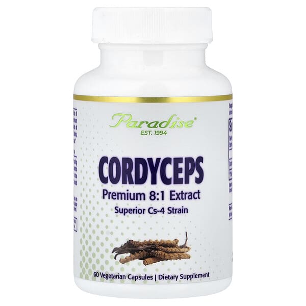 Paradise Herbs, Cordyceps, 60 Vegetarian Capsules (400 mg per Capsule) — product photo 1