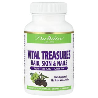 Paradise Herbs, Vital Treasures, 60 pflanzliche Kapseln