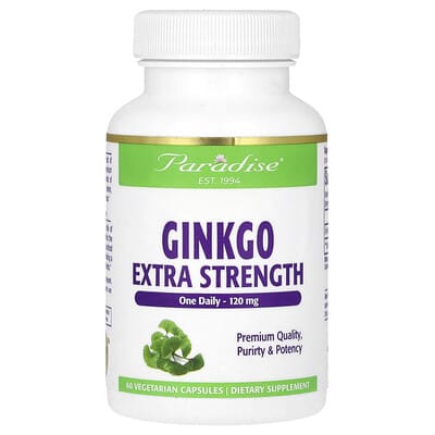 Paradise Herbs, Ginkgo, Extra Strength, 120 mg, 60 Vegetarian Capsules