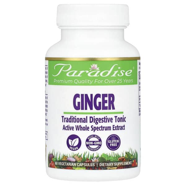 Ginger, 60 Vegetarian Capsules (250 mg per Capsule)