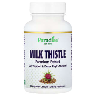 Paradise Herbs, Расторопша, 60 вегетарианских капсул (250 мг в 1 капсуле)