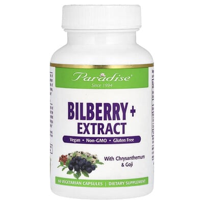 Paradise Herbs, Bilberry + Chrysanthemum & Wolfberry, 60 Vegetarian Capsules