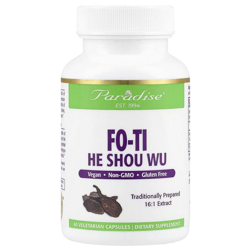 ツルドクダミ、He Shou Wu（ヒーショウウー）、ベジカプセル60粒
