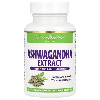 Paradise Herbs, Ashwagandha Extract, 60 Vegetarian Capsules (250 mg each)