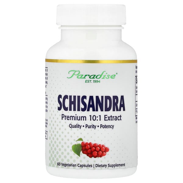 Paradise Herbs, Schisandra, 60 Vegetarian Capsules (250 mg per Capsule) — product photo 1