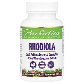 Paradise Herbs, Rhodiola, 60 cápsulas vegetales
