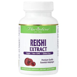 Paradise Herbs, Reishi kivonat, 400 mg, 60 vegetáriánus kapszula