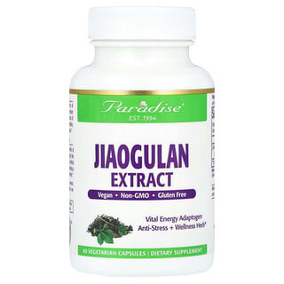 Paradise Herbs, Jiaogulan Extract, Jiaogulanextrakt, 60 pflanzliche Kapseln