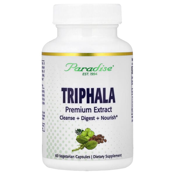 Paradise Herbs, Triphala, 60 cápsulas vegetarianas