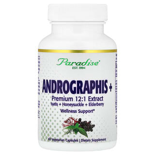Paradise Herbs, Andrographis, 60 vegetarijanskih kapsula