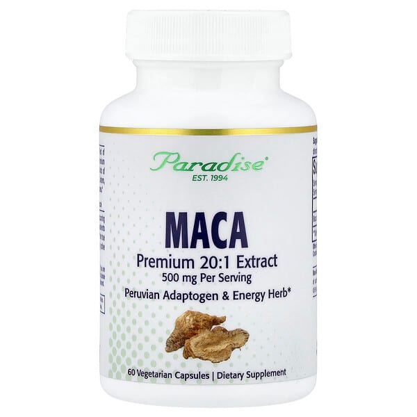 Paradise Herbs（パラダイスハーブ）, マカ、ベジカプセル60粒（1粒あたり250mg）