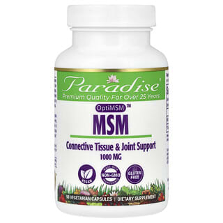 Paradise Herbs, MSM avec OptiMSM, 1000 mg, 90 capsules végétariennes