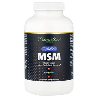 Paradise Herbs, МСМ, 1000 мг, 180 вегетарианских капсул
