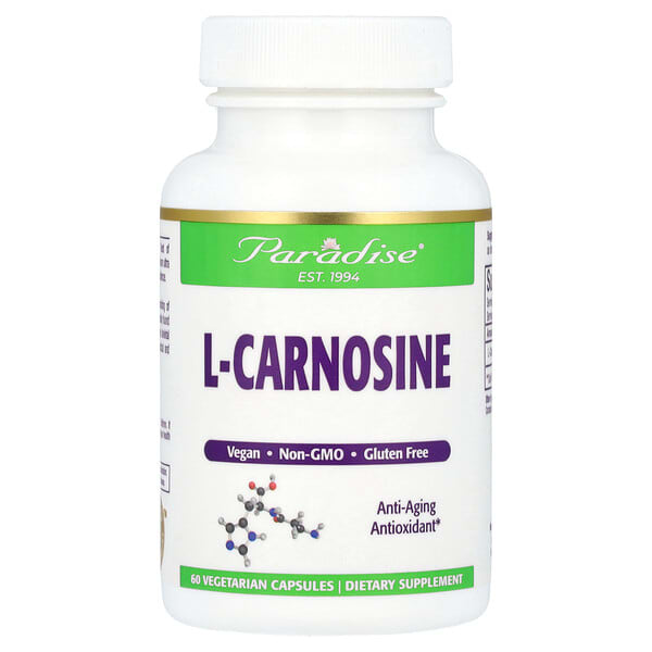 Paradise Herbs L-Carnosine, 60 Vegetarian Capsules (250 mg per Capsule)