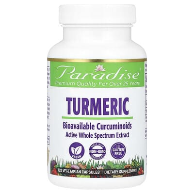 Paradise Herbs, Turmeric, 120 Vegetarian Capsules (250 mg per Capsule)