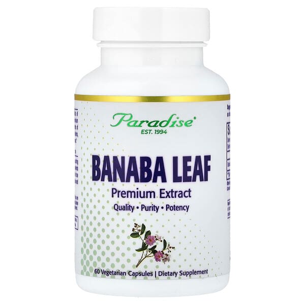 Paradise Herbs, Banaba Leaf, 60 Vegetarian Capsules (250 mg per Capsule) — product photo 1