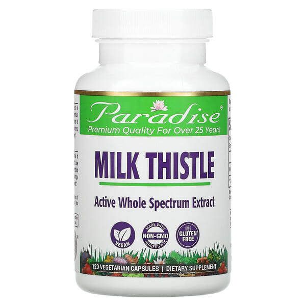 Paradise Herbs, Milk Thistle, 120 Vegetarian Capsules