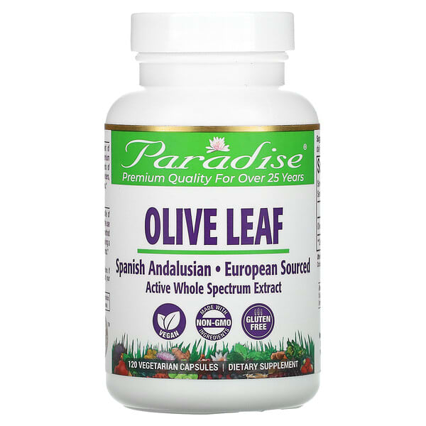 Paradise Herbs, Olive Leaf, 120 Vegetarian Capsules
