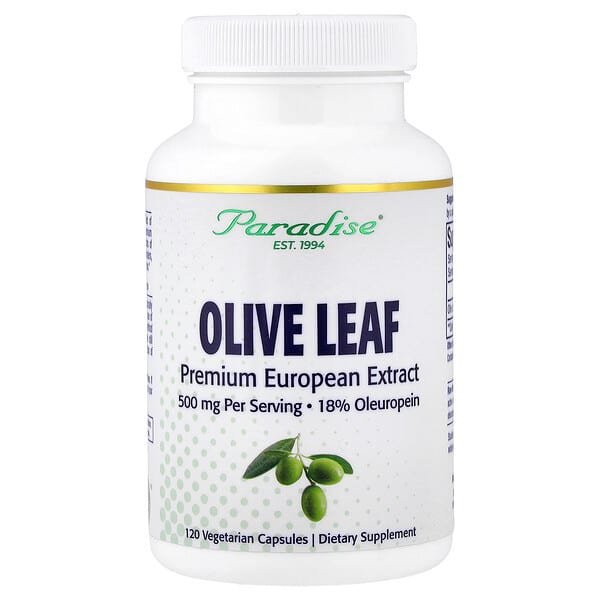 Paradise Herbs, Olive Leaf, 120 Vegetarian Capsules (250 mg per Capsule) — product photo 1