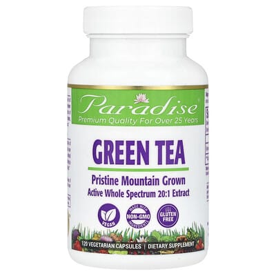 Paradise Herbs, Green Tea, 120 Vegetarian Capsules (250 mg each)