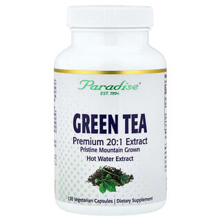 Paradise Herbs, Green Tea, 120 Vegetarian Capsules (250 mg per Capsule)