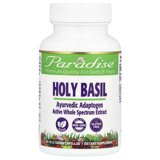 Paradise Herbs, Holy Basil, 60 Vegetarian Capsules