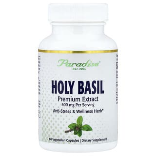 Paradise Herbs, Holy Basil, 500 mg , 60 Vegetarian Capsules (250 mg per Capsule)