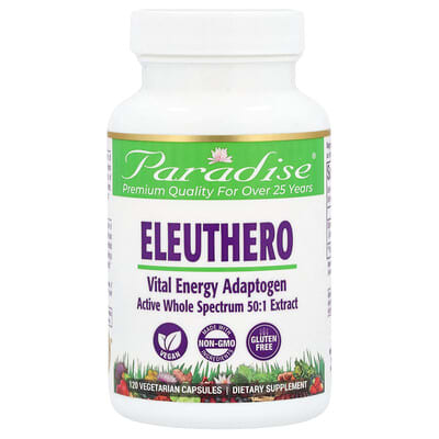 Paradise Herbs, Eleuthero, 120 Vegetarian Capsules (250 mg per Capsule)