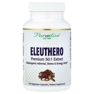 Paradise Herbs, Eleuthero, 120 вегетарианских капсул (250 мг на капсулу)