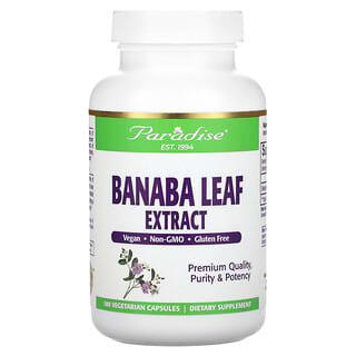 Paradise Herbs, Banaba Leaf Extract, Königinblume-Blattextrakt, 180 pflanzliche Kapseln