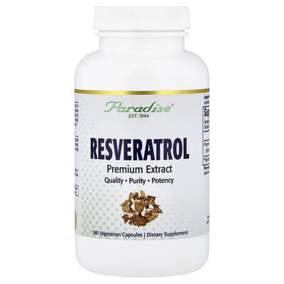 Paradise Herbs, Resveratrol Premium Extract, 180 Vegetarian Capsules (100 mg per capsule)