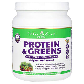Paradise Herbs, Protein & Greens, Original Sem Sabor, 454 g (16 oz)