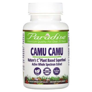 Paradise Herbs, Camu Camu, 60 Vegetarian Capsules