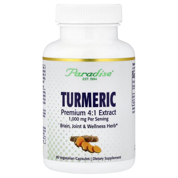 Paradise Herbs, Cúrcuma, 500 mg, 90 Cápsulas Vegetarianas