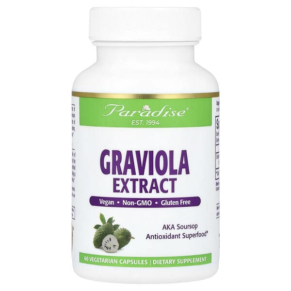 Paradise Herbs, Graviola Extract, 250 mg, 60 Vegetarian Capsules
