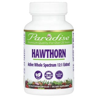 Paradise Herbs, Hawthorn, 60 Vegetarian Capsules