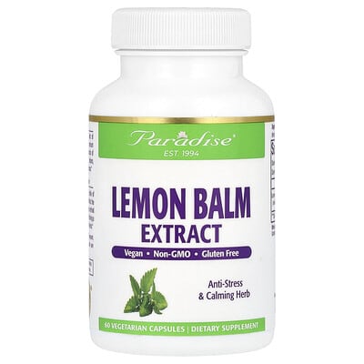 Paradise Herbs, Lemon Balm Extract, 60 Vegetarian Capsules (300 mg each)